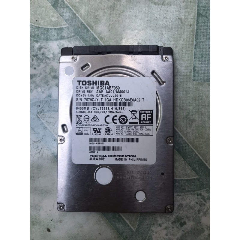 Toshiba 500G 2.5" - MQ01ABF050 (ĐÃ QUA SỬ DỤNG)