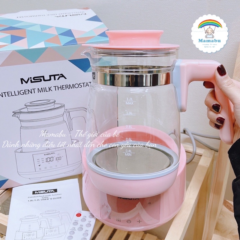 Máy Hâm Nước Pha Sữa Misuta Ấm Giữ Nhiệt, Bình Đun Nước Pha Sữa Dung Tích 1200ML Phiên Bản Mới Nhất Mamabu