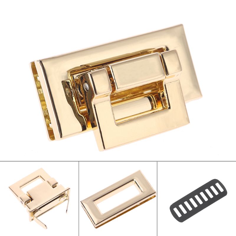 Khóa Vặn Hình Chữ Nhật DIY Bằng Da Dành Cho Túi Xách Da