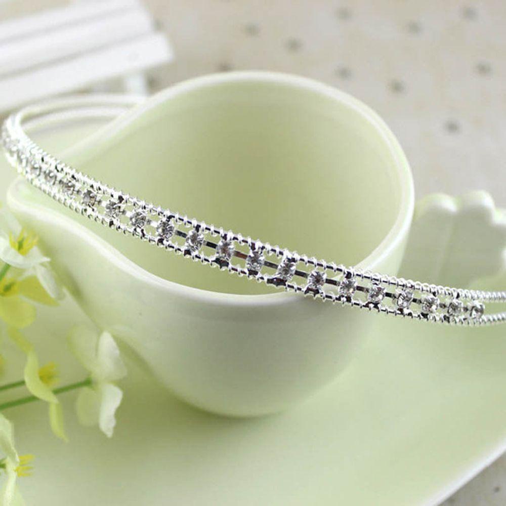 NICKOLAS Băng Đô Cài Tóc Bằng Kim Loại Màu Bạc Thời Trang
