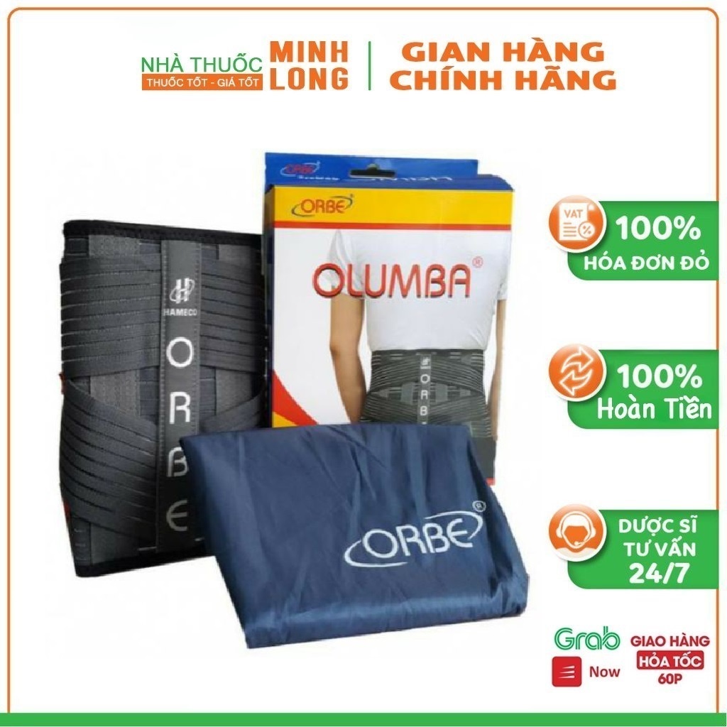 Đai đeo cột sống thắt lưng cao cấp OLUMBA - Dùng cho người chấn thương cột sống, thoái hoá xương khớp, thoát vị đĩa đệm