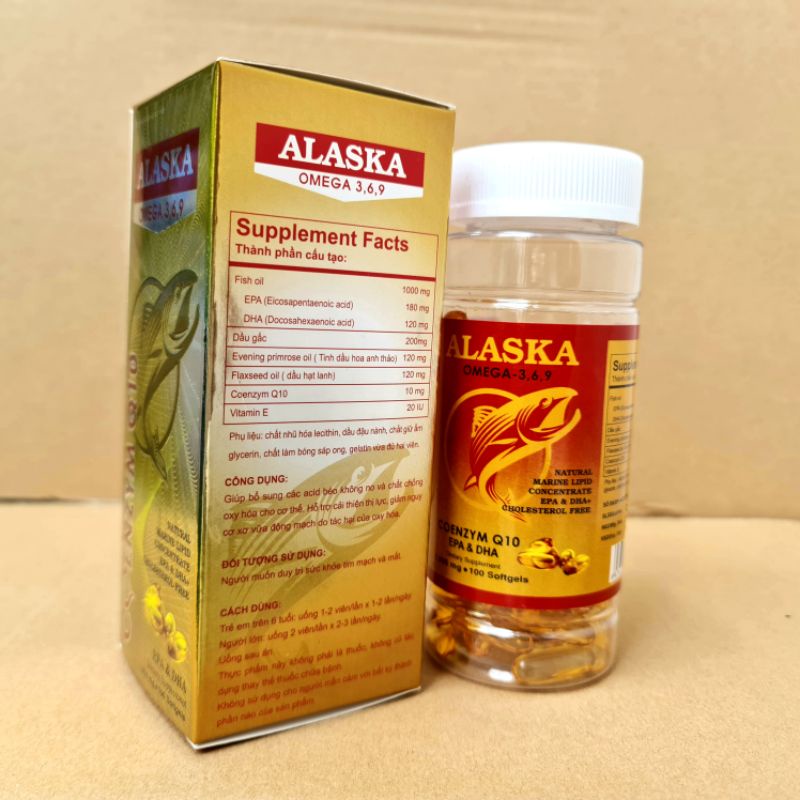 Alaska Omega 369 - Hộp 100 viên - cung cấp EPA DHA Omega cải thiện thị lực và sức khỏe tim mạch