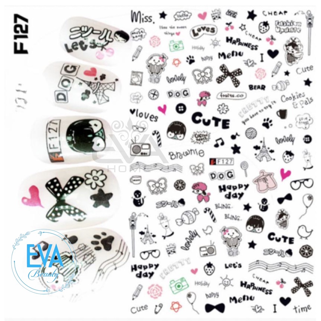 Decal Dán Móng Tay 3D Nail Sticker Chủ Đề Lễ Hội Ma Halloween Doki Doki F421 F255 F254