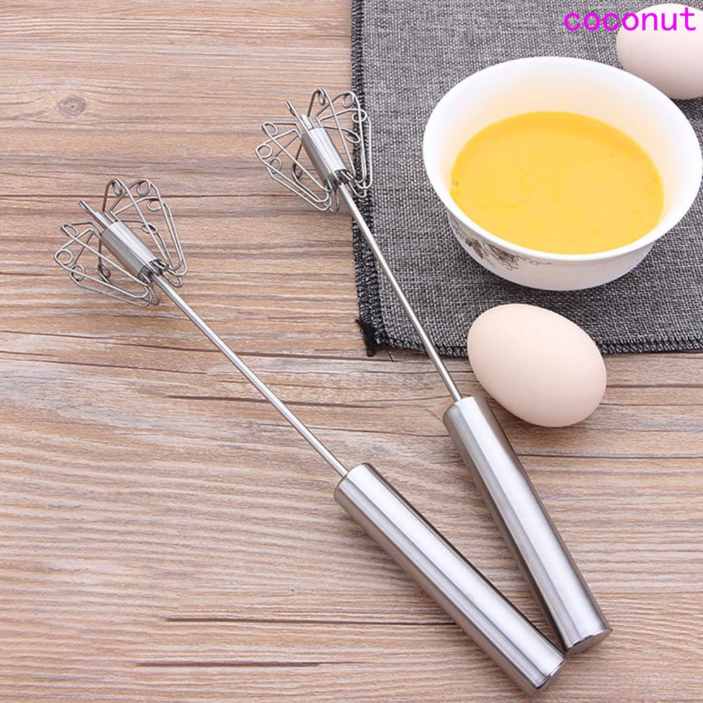 Semiautomatic Hand Press Type Rotary Egg Whisk Agitator 10 Inch Stainless Steel Mixer Kitchen Tools