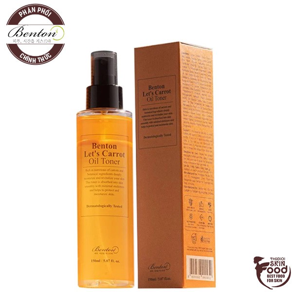 Nước Hoa Hồng Chiết Xuất Cà Rốt Benton Let's Carrot Oil Toner 150ml