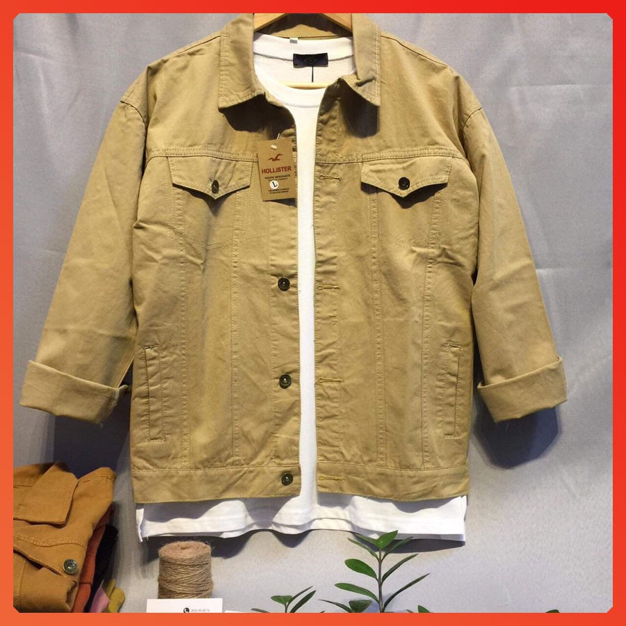 Áo khoác Jeans kaki Nam nữ, Áo khoác jean unisex nam nữ Fashion best phong cách ulzzang hàn Quốc