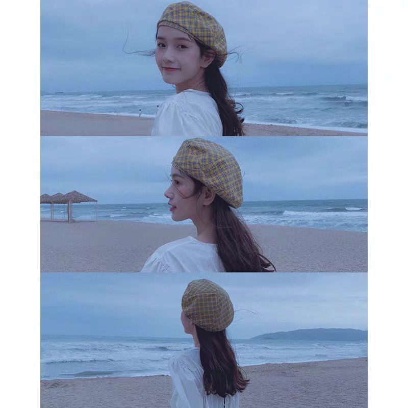 Mũ Nồi Kẻ Sọc Caro Xinh Xắn Dễ Thương Cho Nữ