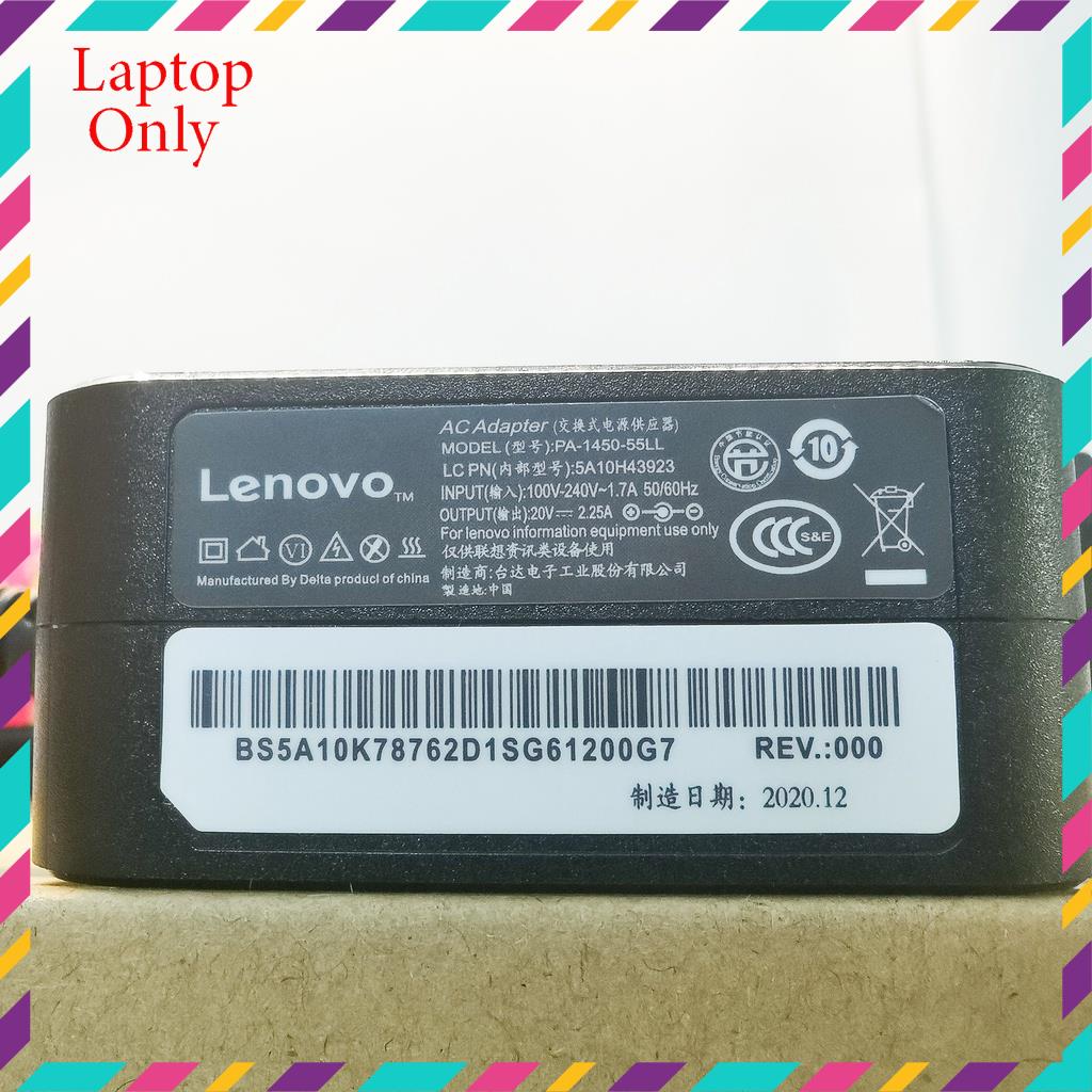 Sạc laptop LENOVO vuông Zin 20v - 2.25a - 45W chân nhỏ