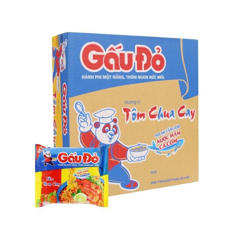 Mỳ gấu đỏ Tôm Chua Cay/Gà Sợi Phở/Trứng vàng Lẩu Thái, Trứng vàng TCC,Mỳ Tôm Gà.