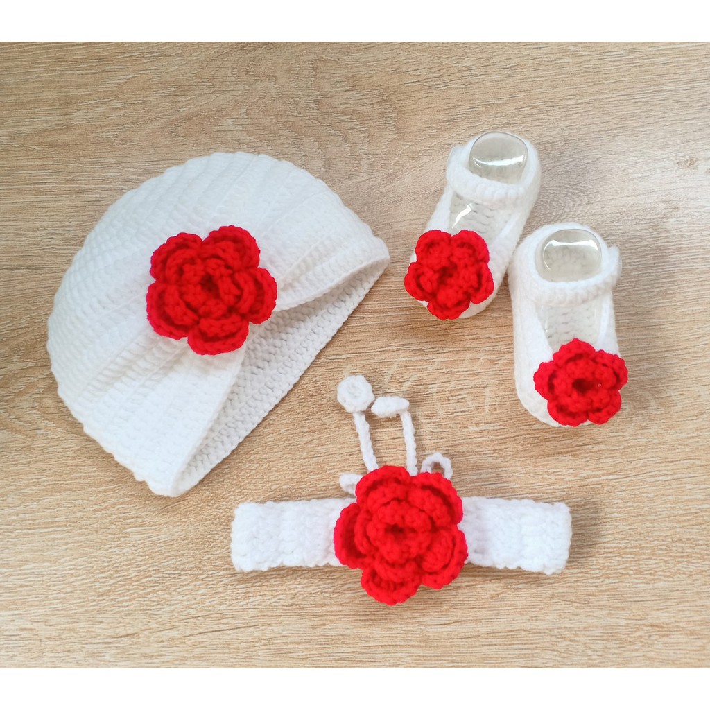 Set nón tuban và giày cho bé mẫu mới