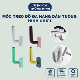Móc treo đồ đa năng dán tường hình chữ L, thiết kế nhỏ gọn