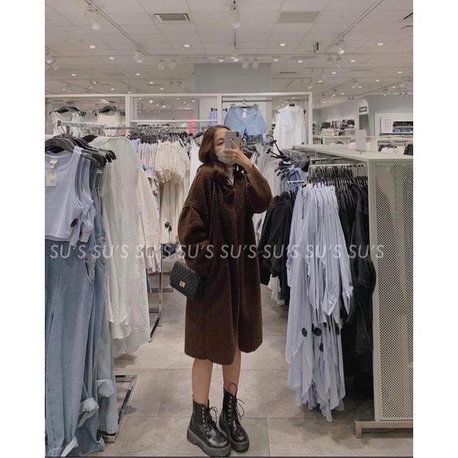 Ảnh thật) Áo khoác lông cừu dáng dài | BigBuy360 - bigbuy360.vn