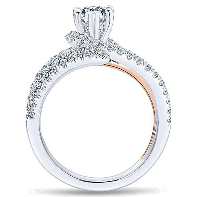 Aifei Jewellery Women Ring Mosaic Diamond 925 Sterling Silver 18K Rose Gold Plating R314