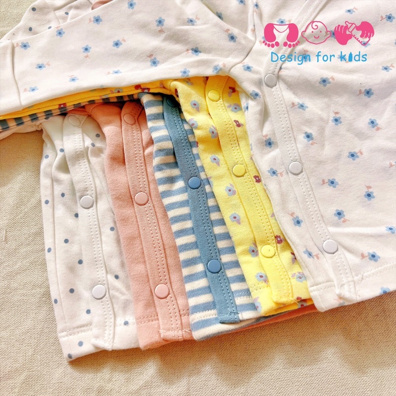 Áo dài tay cài cúc vạt chéo vải ORGANIC COTTON cao cấp Cas.tro xuất dư cho bé
