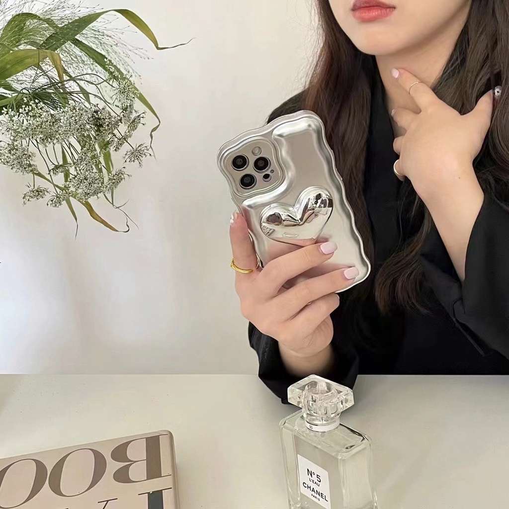 Ốp Điện Thoại Màu Bạc Lấp Lánh Cho iPhone 11 11promax 12 12pro max 13 13pro max xs xr xsmax