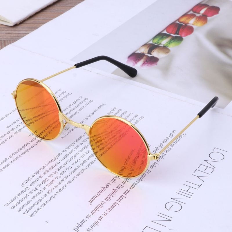 ✿ Mắt Kính Gọng Tròn Lớn Không Viền Phong Cách Hippie Cho Bé