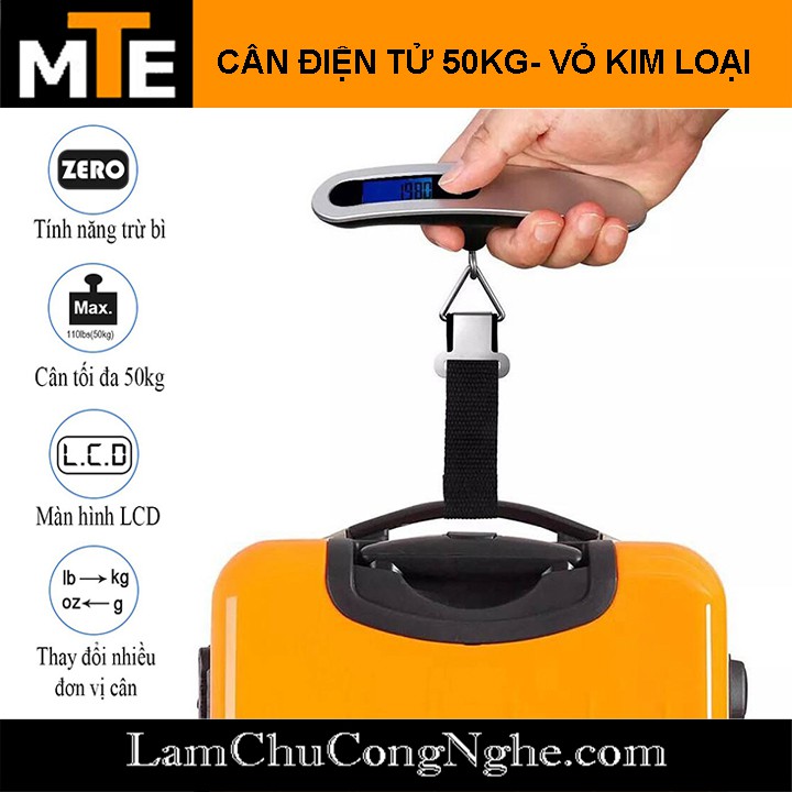 Cân điện tử cầm tay 50KG - cân treo điện tử cầm tay mini đi chợ, cân hành lý