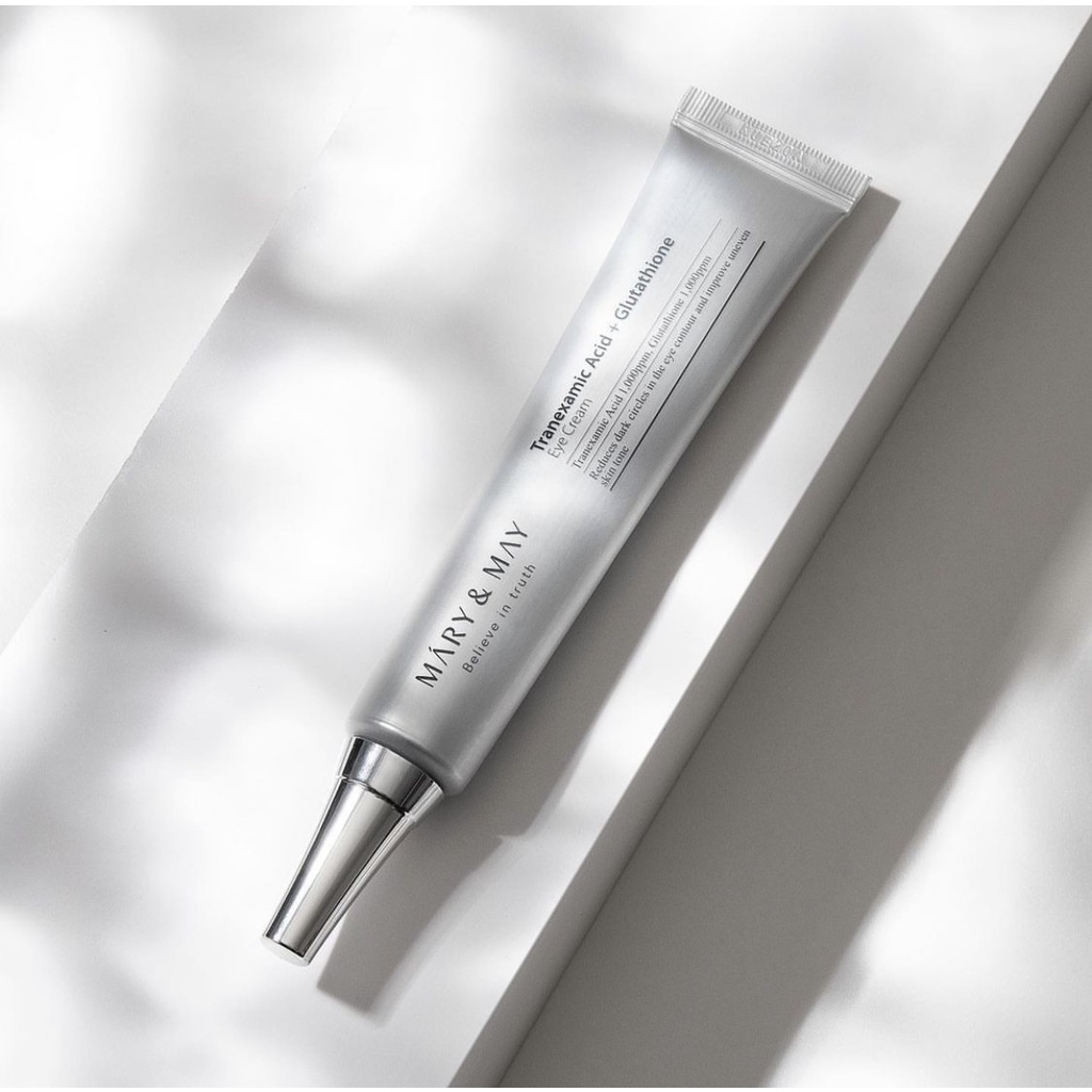 Kem mắt làm sáng da mờ thâm Mary&May Tranexamic Acid+ Glutathion Eye Cream 30ml