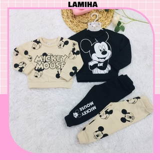 Bộ quần áo nỉ bông dày dài tay thu đông HM cho bé trai sale size 12M-6Y HM04 Lamiha