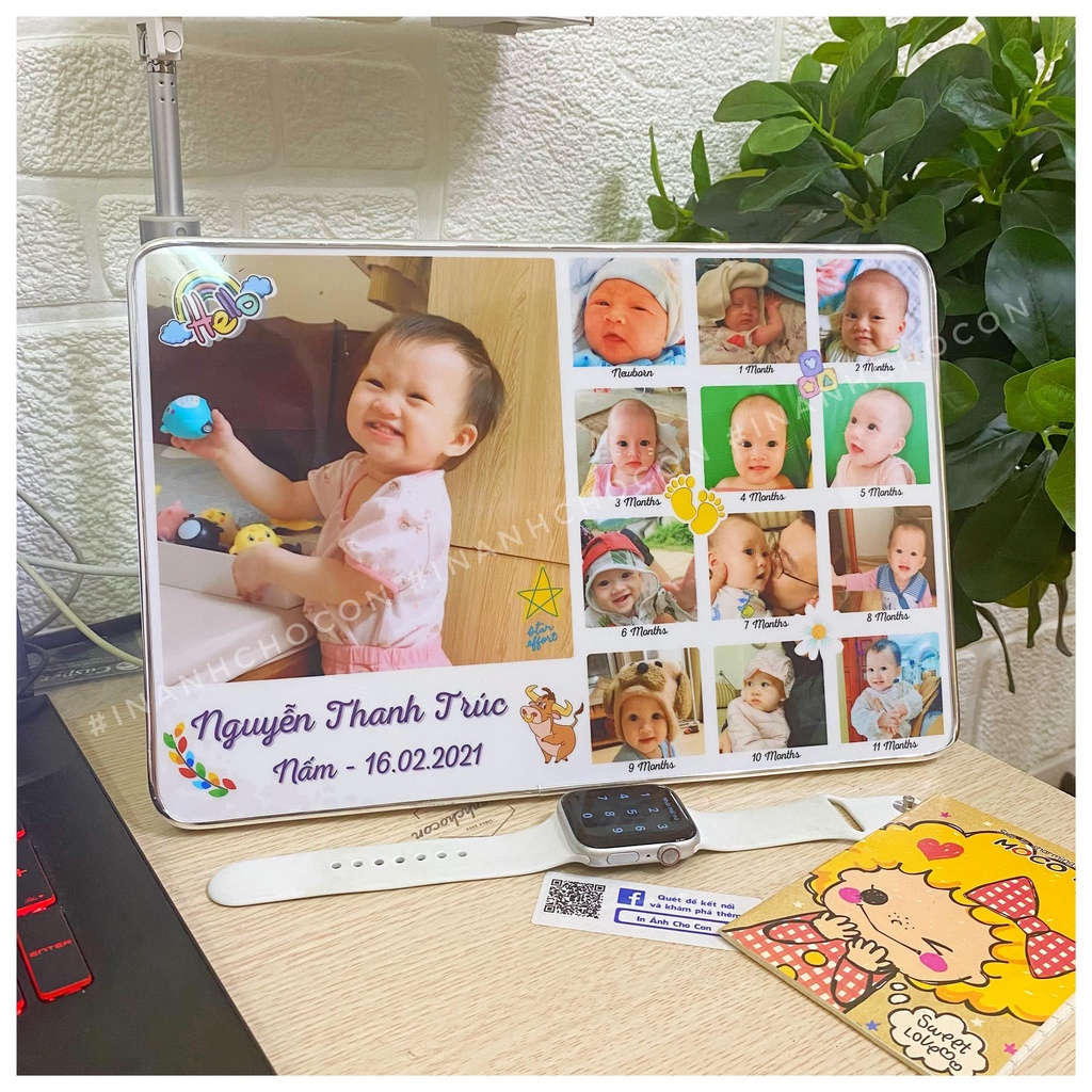 Khung ảnh 12 tháng tráng gương để bàn