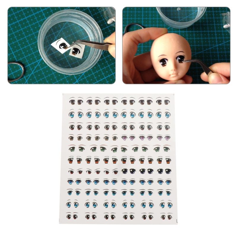 Miếng Dán Hình Khuôn Mặt Búp Bê Hoạt Hình Bằng Đất Sét