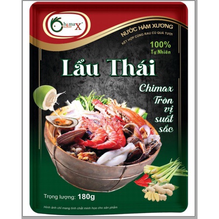 Nước Dùng Lẩu Thái CHIMAX Vị Lẩu Thái Chua Cay tự nhiên , Gói Cho 6-8 Người Ăn - Lẩu Thái 180g | BigBuy360 - bigbuy360.vn