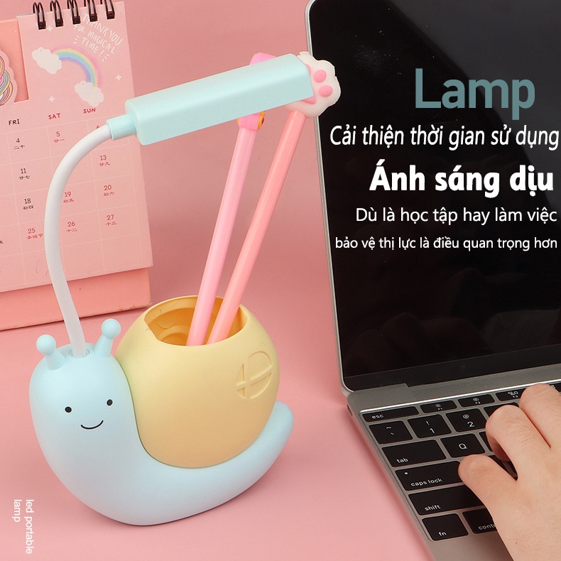 Đèn Học Đèn Học Tích Điện Chống Cận Hình Ốc Sên Mini Cho Bé Xoay 360