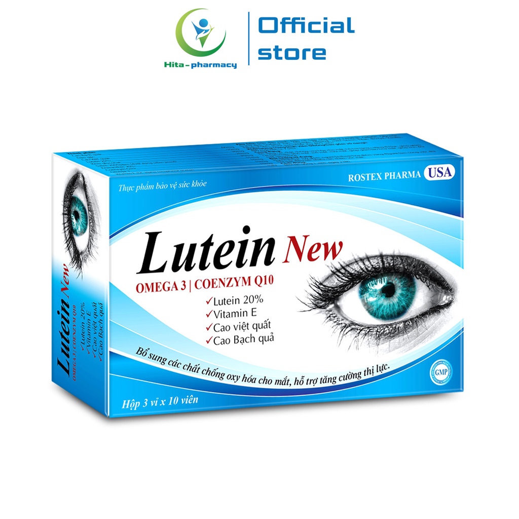 Viên uống sáng mắt HDPHARMA Lutein Omega 3 giảm khô mắt, mờ mắt, mỏi mắt - 30 viên [Lutein New]