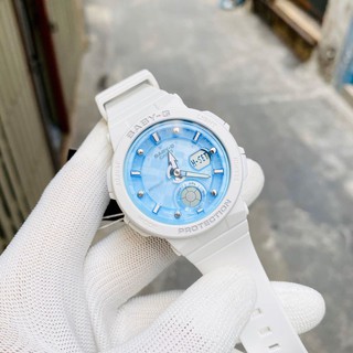 Đồng Hồ Nữ Casio Baby G BGA-250-7A1 Dây Nhựa Màu Trắng - Nền Mặt Màu Xanh