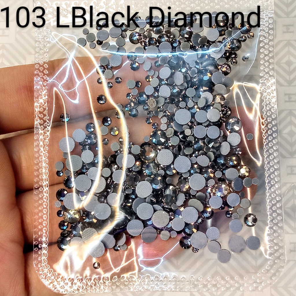 ĐÁ ĐÍNH NAIL -103 L.BLACK DIAMOND - TÚI MIX SIZE -ĐÁ CHÂN KEO LƯỚI