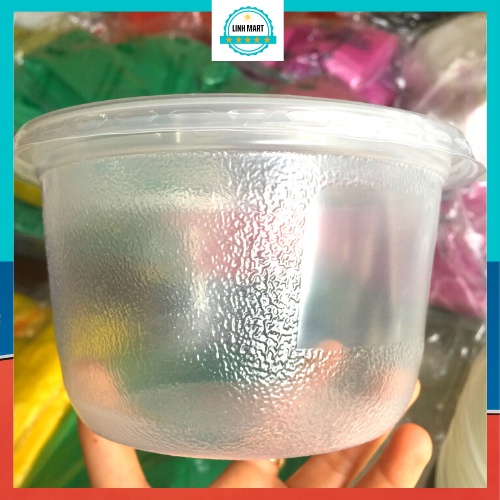 Sét 10 bát nhựa trắng trong 1000ml  đựng thực phẩm, bát nhựa 1 lần LINHMART