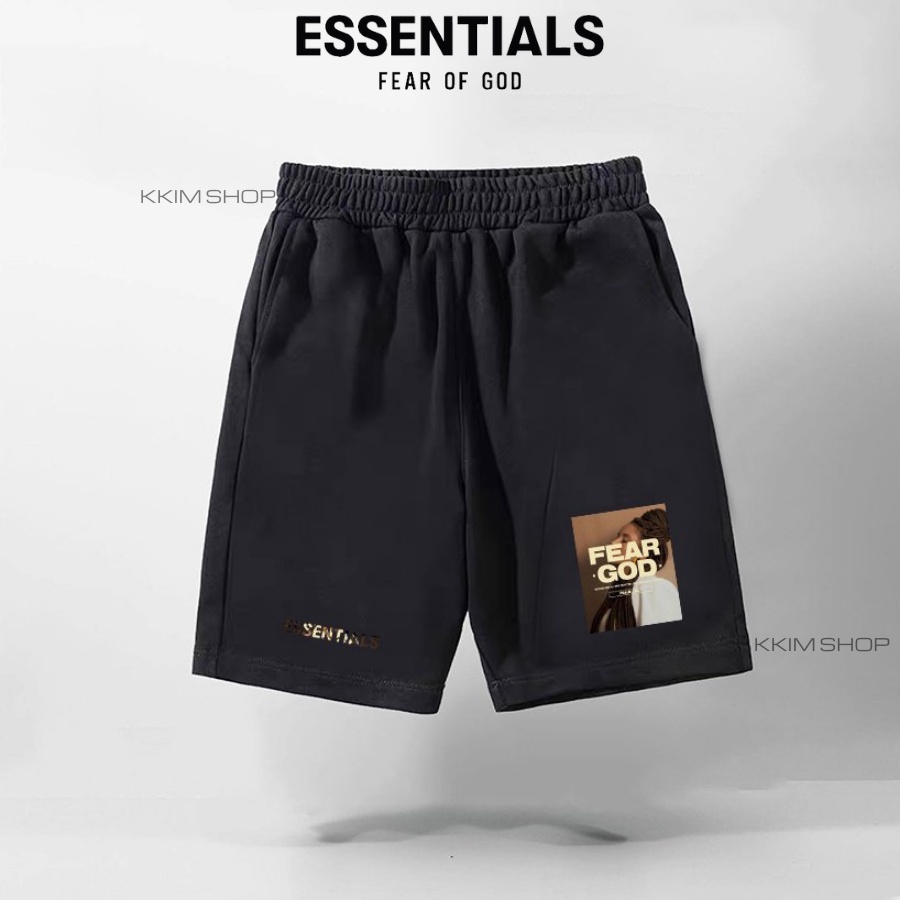 QUẦN SHORT ESSENTIALS Fear of God Nam Nữ, quần đùi thun unisex form rộng thể thao, lửng cộc ngắn mặc nhà KKIMSHOP