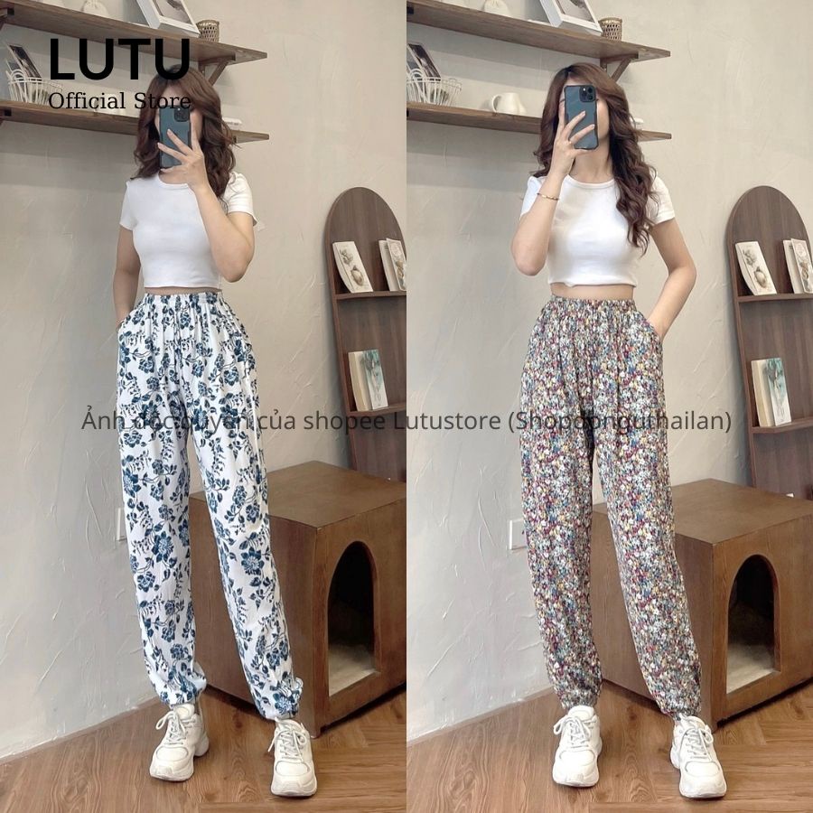 Quần alibaba dài thổ cẩm đi biển form suông chân và bo gấu nhiều họa tiết