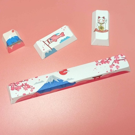 Bộ 4 Nút Bàn Phím Cơ PBT Hình Hoa Anh Đào Fuji CHERRY Độc Đáo