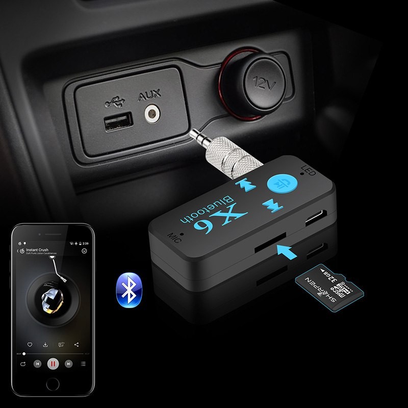 Bộ Kết Nối Âm Thanh Xe Ô Tô Bluetooth Car X6