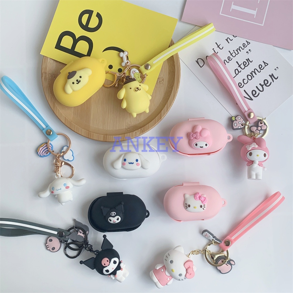 Oppo Enco Buds ET81 W12 W11 W31 W51 Vỏ Bảo Vệ Hộp Sạc Tai Nghe Bằng Silicon Họa Tiết Hoạt Hình Chú Chó/ Thỏ Dễ Thương Chống Thấm Nước/ Sốc Kèm Móc Khóa Cho