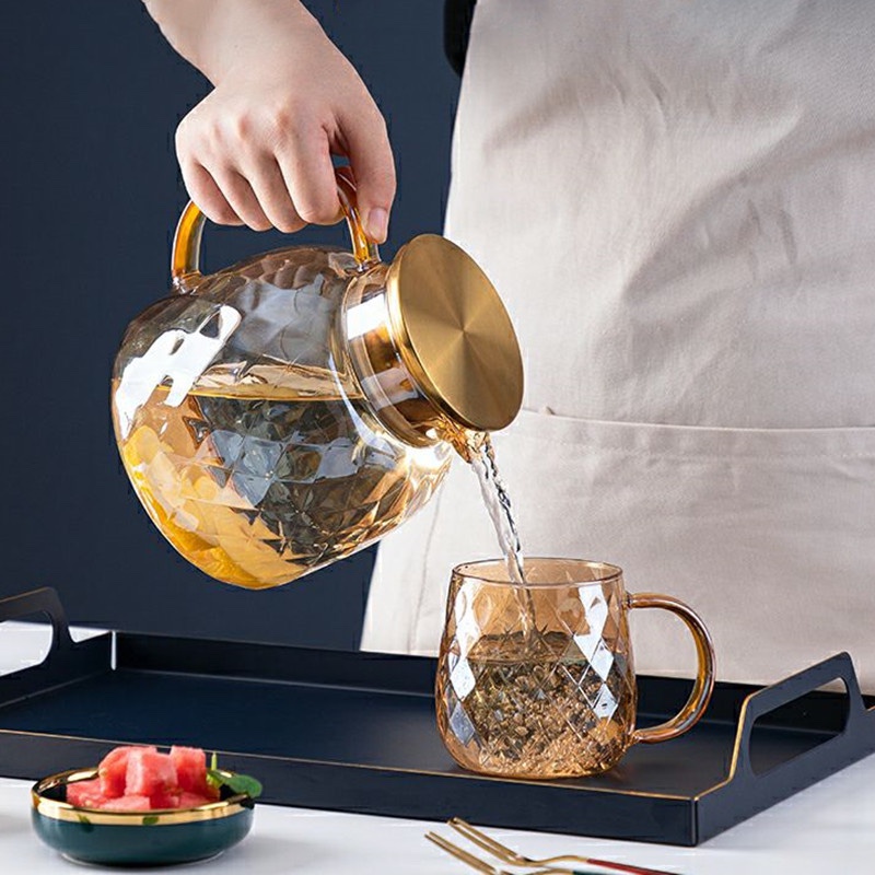 Bình nước thủy tinh vân cao cấp sang trọng chịu nhiệt 1800ML