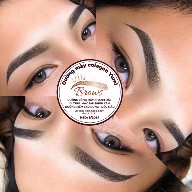 Dưỡng Mày Colagen Yumi,Dưỡng Lông Mày Tự Nhiên Dày Rậm Đen,Dưỡng Mày Sau Phun Xăm