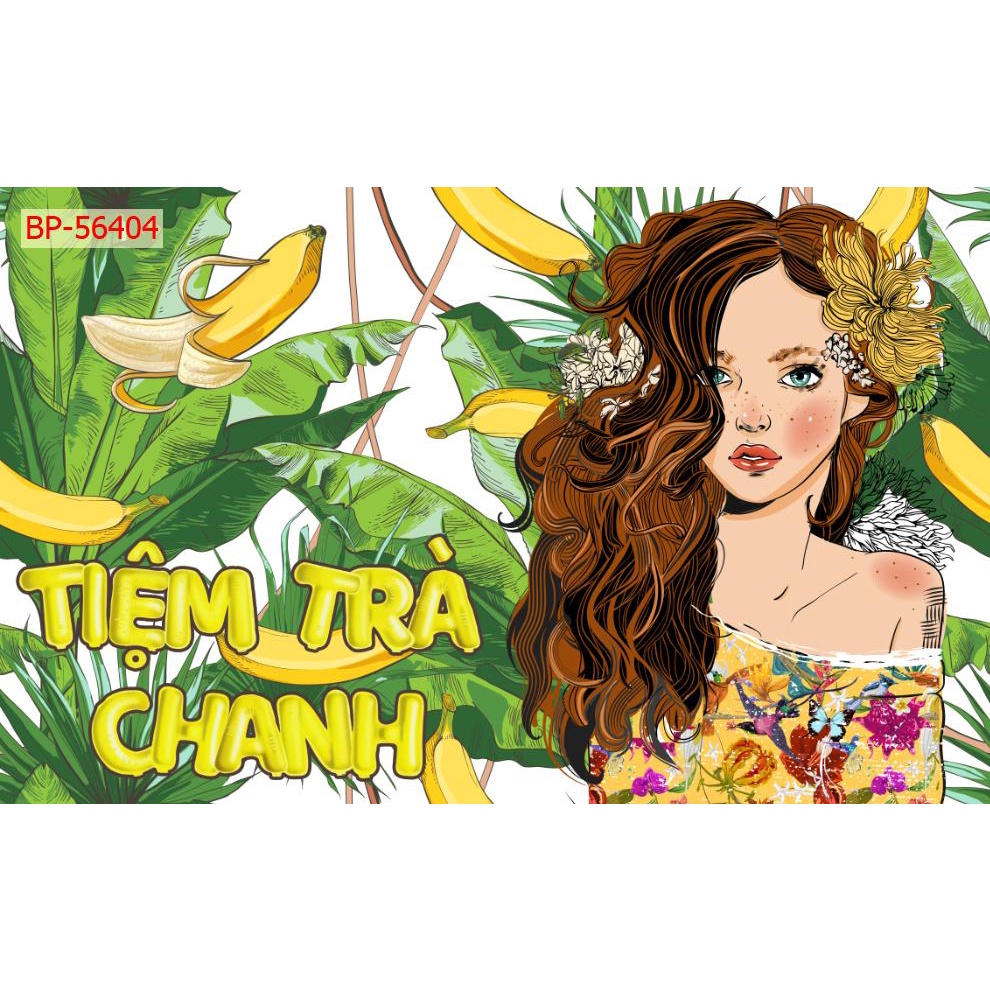 Tranh dán tường Quán Cafe, Trà Sữa, Trang Trí Cửa Hàng 3D tặng keo và dụng cụ dán