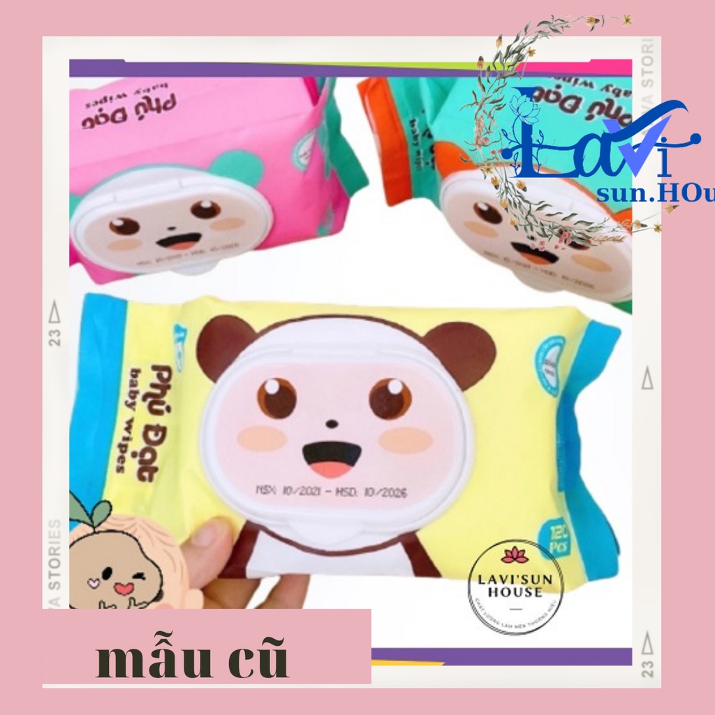[Thùng] 32 gói Khăn giấy ướt Phú Đạt 120 tờ không mùi cho bé,khăn ướt cho bé chính hãng