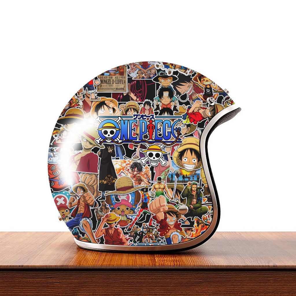 Sticker Luffy - Decal Dán Mũ Bảo Hiểm Chống Thấm Nước Cute Cắt Sẵn Chất Liệu Siêu Dày Dặn