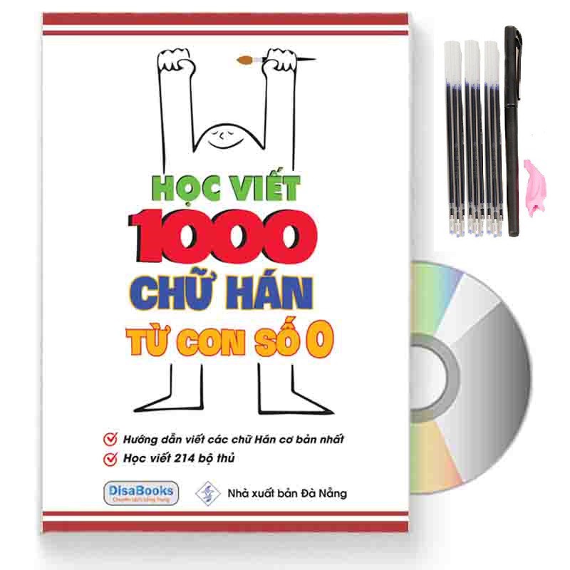 Sách - Học viết 1000 chữ Hán từ con số 0 + DVD quà tặng