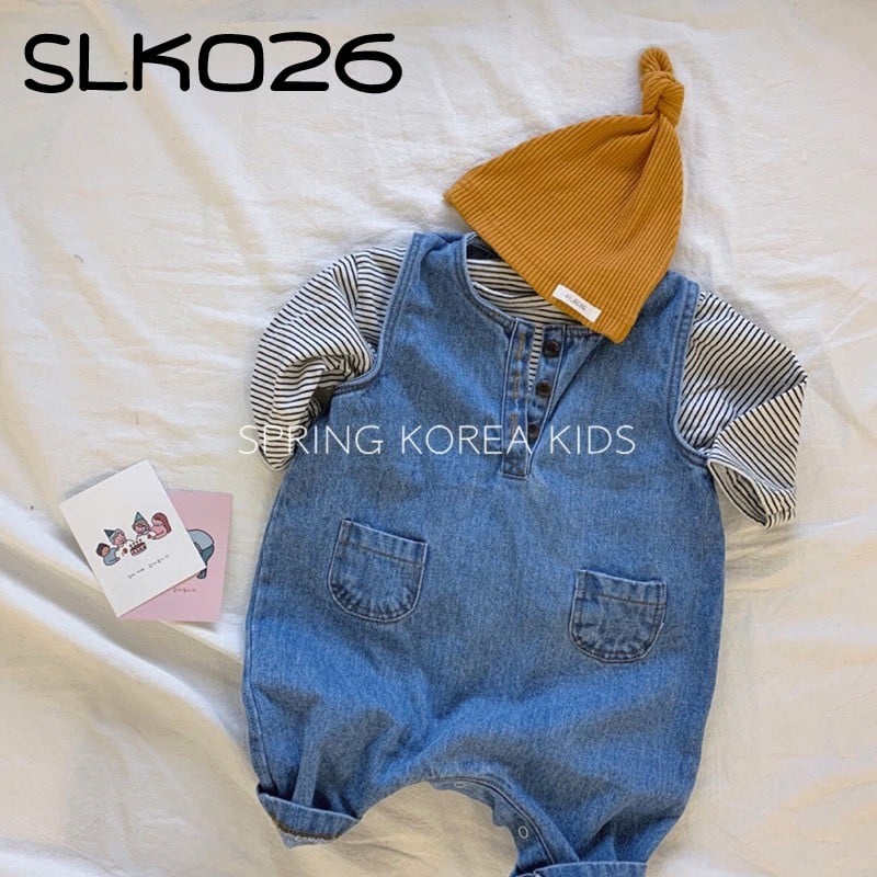 Yếm JEAN + áo thun gân cho bé - Mã SLK026