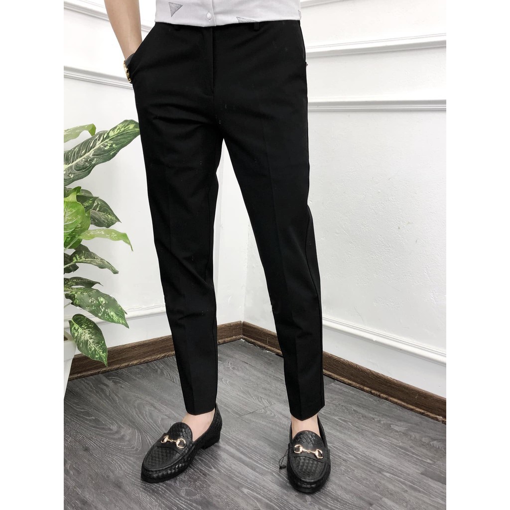Quần âu nam, quần baggy đen co dãn ôm ống côn vải chống nhăn cao cấp không bai, xù | BigBuy360 - bigbuy360.vn