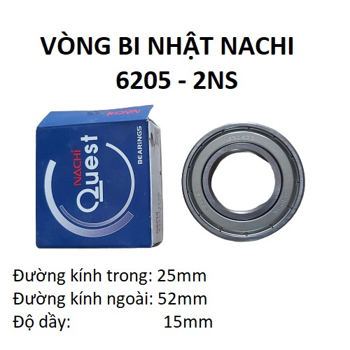 Vòng bi nhât nachi 6205 -2NS loại tốt