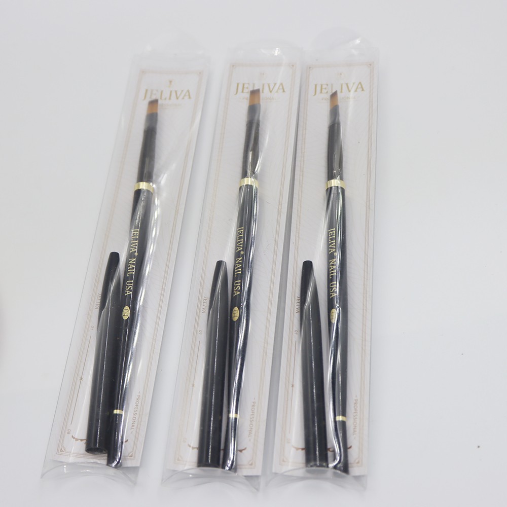 Cọ đắp gel móng đầu vuông nail Jeliva Chính Hãng số 04