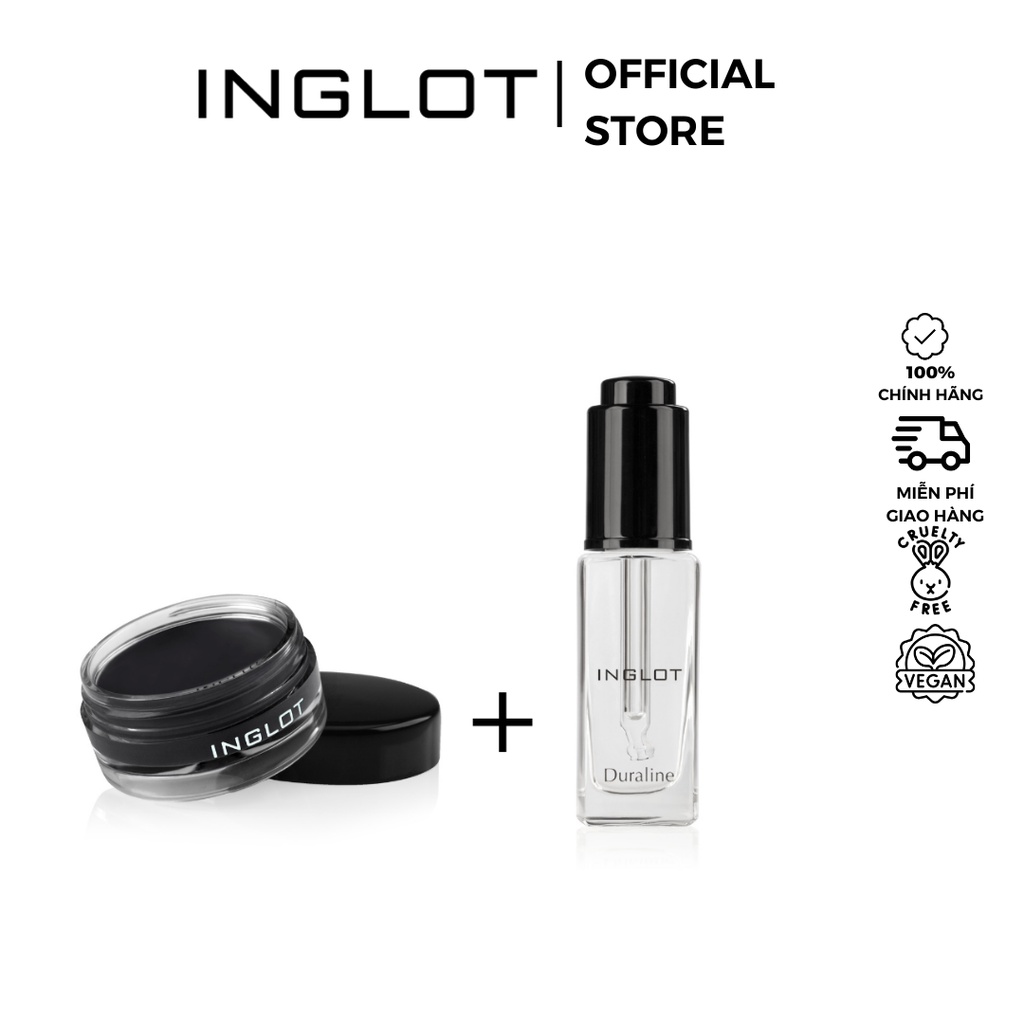 Gel kẻ mắt Amc Eyeliner + Dung dịch đa năng Duraline Inglot