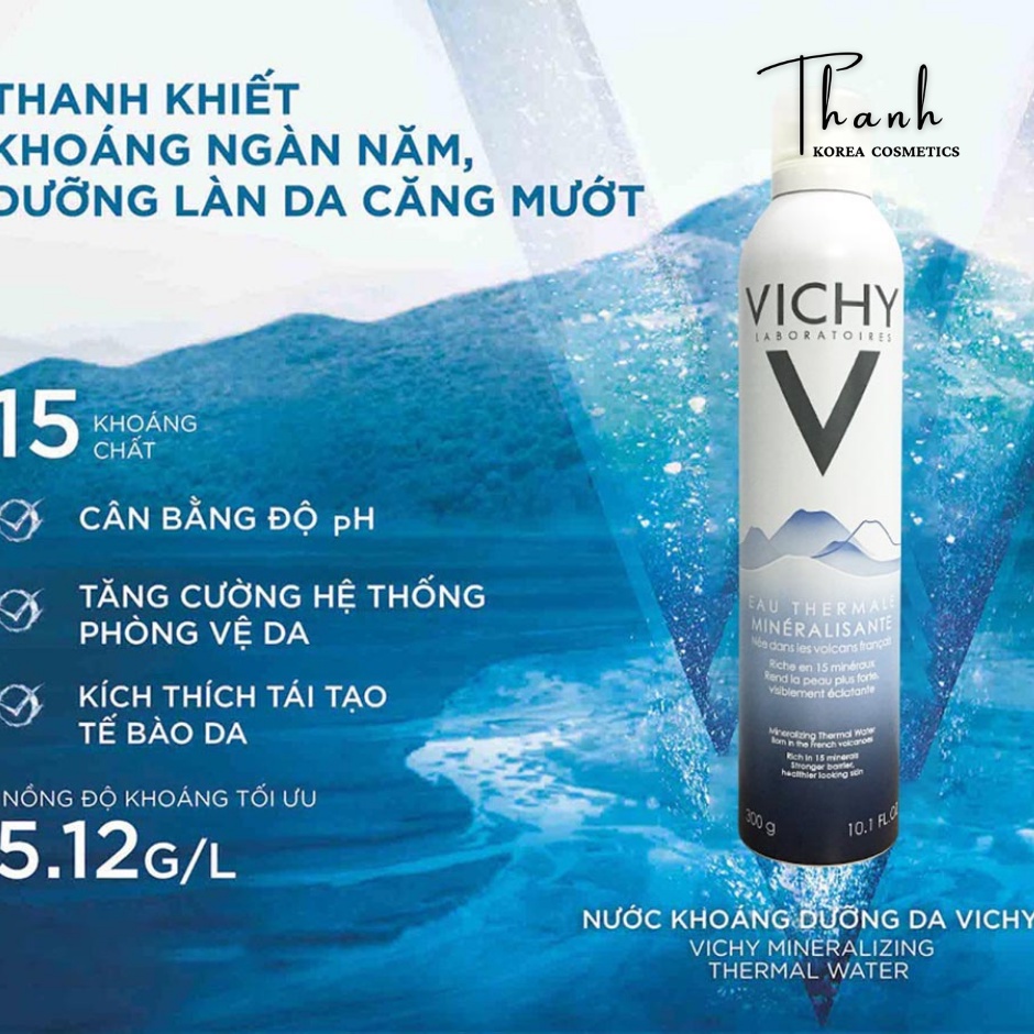 Xịt Khoáng VICHY Mineralizing Thermal Water Dưỡng Da, Cấp Nước 300ml