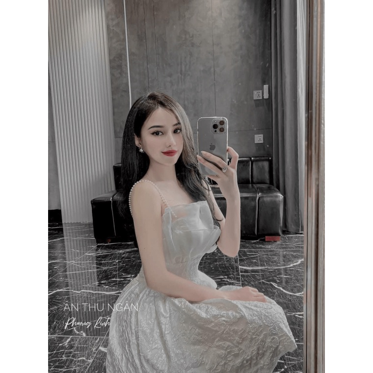 FREE SHIP ĐẦM XỐP DẬP TƠ HAI DÂY PHỐI CƯỜM HÀNG THIẾT KẾ XINH LUNG LINH DỰ TIỆC NÓNG BỎNG PU