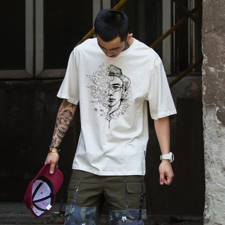 HOT SALE- ÁO THUN TAY LỠ Nam Nữ Đơn Giản DSK VẼ KHÓI